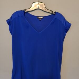 Royal blue satin top size Small